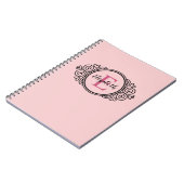 Blush Pink Girl Monogram Notizblock (Linke Seite)