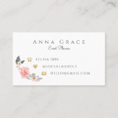 Blush Pink Girl Rose Visitenkarte (Rückseite)