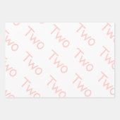 Blush Pink Girl Zweites Geburtstag Geschenkpapier Set (Vorderseite 3)