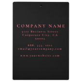 Blush Pink Girly Glitzer Leopard Print Spirale nic Klemmbrett (Rückseite)