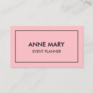 Blush Pink Girly Trendy Event Planner Moderner Coo Visitenkarte