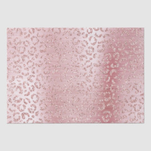 Blush Pink Glam Glitzer Leopard Seidenpapier