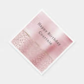 Blush Pink Glam Glitzer Leopard Serviette (Ecke)