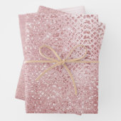 Blush Pink Glam Glitzer Tier Geschenkpapier Set (Beispiel)