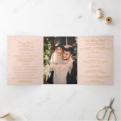 Blush Pink & Glam Gold Confetti Wedding Collection Dreifach-gefaltete Programmkarte (Innenseite)