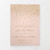 Blush Pink & Glam Gold Confetti Wedding Collection Dreifach-gefaltete Programmkarte (Cover)