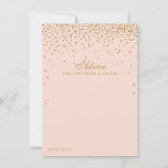 Blush Pink & Glam Gold Confetti Wedding Collection Hinweiskarte<br><div class="desc">Fügen Sie Ihrer Hochzeit eine Touch Glanz mit diesen Ratschlägen in Rosa und Gold. Das schlichte, aber stilvolle Design ermöglicht es Ihren Gästen, sich einen Ratschlag zu schreiben, damit Sie in den nächsten Jahren behalten und lesen können. Die Formulierung ist leicht zu personalisieren, sodass diese Karten schnell in Ratenkarten für...</div>