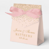 Blush Pink & Glam Gold Confetti Wedding Geschenkschachtel (Vorderseite)
