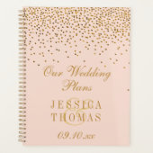 Blush Pink & Glam Gold Confetti Wedding Planer (Vorderseite)