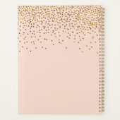 Blush Pink & Glam Gold Confetti Wedding Planer (Rückseite)