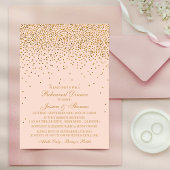 Blush Pink & Glam Gold Confetti Wedding Probe Einladung