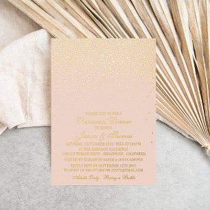 Blush Pink & Glam Gold Confetti Wedding Probe Folieneinladung