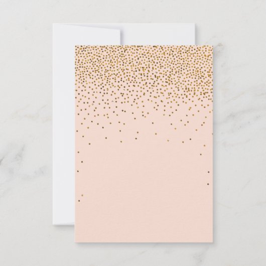 Blush Pink & Glam Gold Confetti Wedding RSVP Karte (Rückseite)