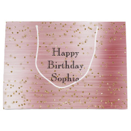 Blush Pink Glam Gold Sparkle Confetti Geburtstag Große Geschenktüte