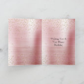 Blush Pink Glam Gold Sparkle Confetti Geburtstag Karte (Innenseite)