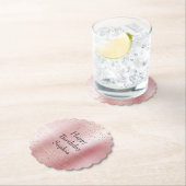 Blush Pink Glam Gold Sparkle Confetti Geburtstag Untersetzer (Vor Ort)