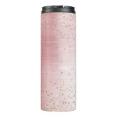Blush Pink Glam Gold Sparkle Confetti Personalisie Thermosbecher (Rückseite)