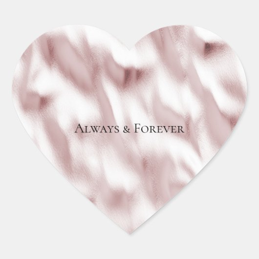 Blush Pink Glam Wedding Brautparty Herz-Aufkleber (Vorderseite)