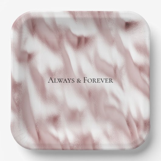 Blush Pink Glam Wedding Brautparty Pappteller (Vorderseite)