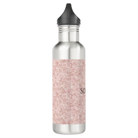 Blush Pink Glitter Edelstahlflasche (Links)