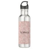 Blush Pink Glitter Edelstahlflasche (Vorderseite)