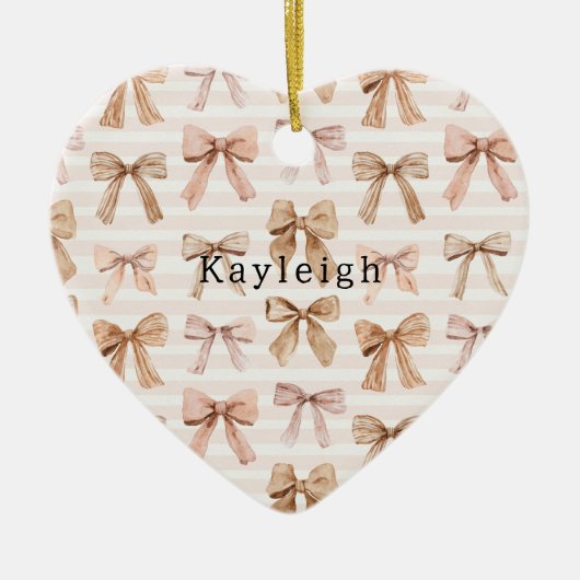 Blush Pink Glitter Hearts Love Keramik Ornament (Vorne)