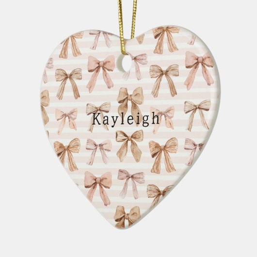 Blush Pink Glitter Hearts Love Keramik Ornament (Links)