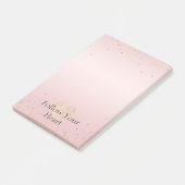 Blush Pink Glitter Love Gold Confetti Heart Post-it Klebezettel (angewinkelt)