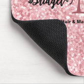 Blush Pink glitter Monogram hair and makeup Mousepad (Ecke)