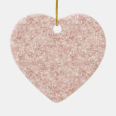 Blush Pink Glitter Sparkle Gold Ribbon Christmas Keramik Ornament (Hinten)