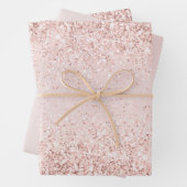 Blush Pink Glitz Glitzer Sparkasse Geschenkpapier Set (Beispiel)
