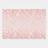 Blush Pink Glitz Glitzer Sparkasse Geschenkpapier Set (Vorderseite)