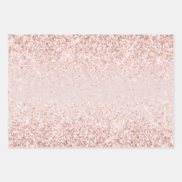 Blush Pink Glitz Glitzer Sparkasse Geschenkpapier Set
