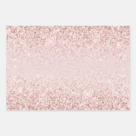 Blush Pink Glitz Glitzer Sparkasse Geschenkpapier Set (Vorderseite)