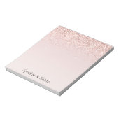 Blush Pink Glitz Glitzer Sparkasse Notizblock (Rotiert)