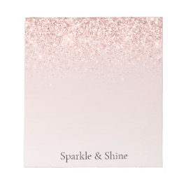 Blush Pink Glitz Glitzer Sparkasse Notizblock