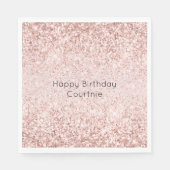 Blush Pink Glitz Glitzer Sparkasse Serviette (Vorderseite)