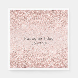 Blush Pink Glitz Glitzer Sparkasse Serviette