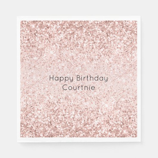 Blush Pink Glitz Glitzer Sparkasse Serviette (Vorderseite)