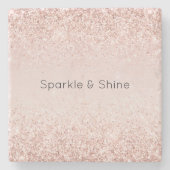 Blush Pink Glitz Glitzer Sparkasse Steinuntersetzer (Vorderseite)