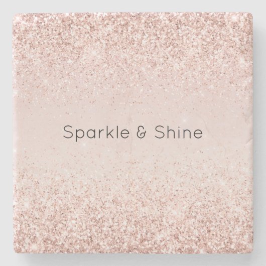 Blush Pink Glitz Glitzer Sparkasse Steinuntersetzer (Vorderseite)