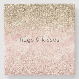 Blush Pink Glitz Glitzer Sparkasse Steinuntersetzer