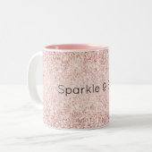 Blush Pink Glitz Glitzer Sparkasse Zweifarbige Tasse (Vorderseite Links)