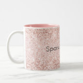 Blush Pink Glitz Glitzer Sparkasse Zweifarbige Tasse (Links)