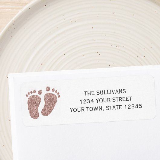 Blush Pink Glitzer Baby Feet Rücksendeadresse