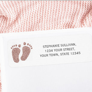 Blush Pink Glitzer Baby Feet Rücksendeadresse