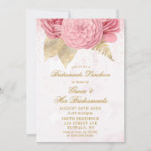 Blush Pink Glitzer Bridesmaids Luncheon Einladung (Vorderseite)