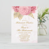 Blush Pink Glitzer Bridesmaids Luncheon Einladung (Stehend Vorderseite)