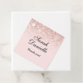 Blush Pink Glitzer Confetti Gastgeschenk Gefälligk Geschenkanhänger (Beispiel)