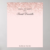 Blush Pink Glitzer Confetti Party Unterschreiben Poster (Vorne)